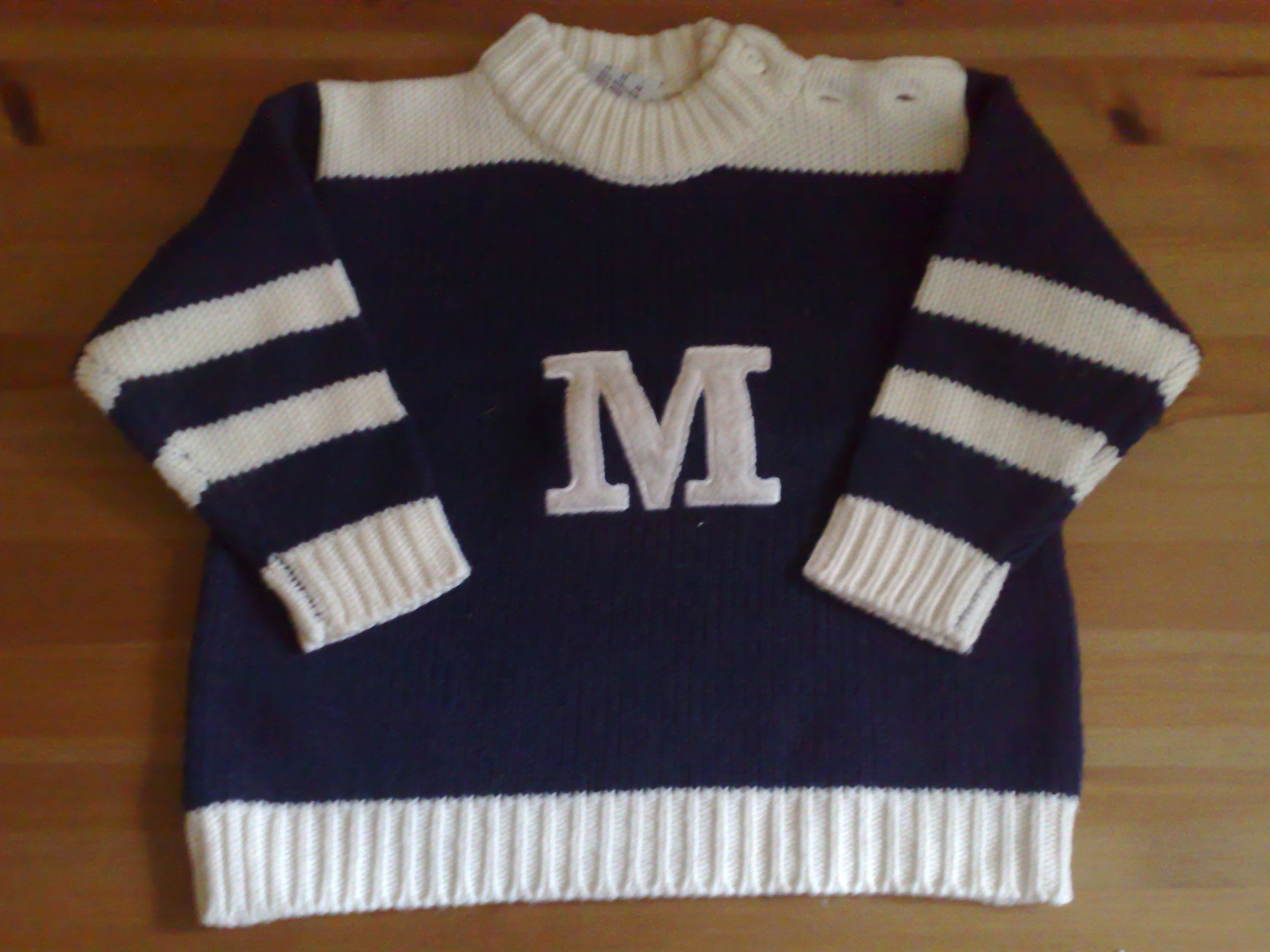 PULL BLEU MARINE/BLANC